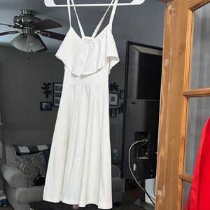 Elegant White Spaghetti Strap Dress